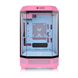 Thermaltake CA-1Y4-00SAWN-00, The Tower 300, Micro-Tower, Tempered Glass, Drive Bays: 3x3.5", 3x2.5", Expansion Slot: 4, Motherboard Support: Mini-ITX/Micro-ATX, Pre-Installed Fan: 2x140mm, Bubble Pink,