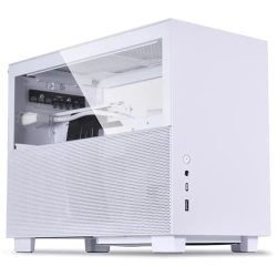 Lian LI PC-Q58W4.00, Q58 Mini-ITX Chassis with Split Mesh & Glass side Panel PCI-e 4.0 Resier cable, White 