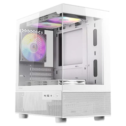 Antec CX200M RGB Elite, mATX, 270 degrees view, USB 3.0 x 2, Audio I/O Bottom. Mesh front and bottom. Clear Glass View, 5x RGB Fans. White Gaming Case