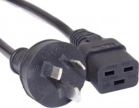 Eaton 6E1619, Standard Power Cord, 15A 3 Pin to 15A IEC, Male to Female, Cable Length: 2m, Black, 