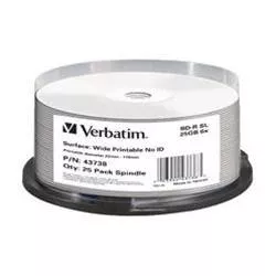 Verbatim 4378, Blu-Ray BD-R 6X 25GB 25 Pack Spindle, White Inkjet Printable Verbatim 4378, Blu-Ray BD-R 6X 25GB 25 Pack Spindle, White Inkjet Printable
