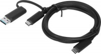 Lenovo 4X90U90618, Hybrid USB-C With USB-A Cable, Cable Length: 1m, Black,