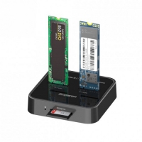 Simplecom SD530, USB 3.2 Gen2 to NVMe+SATA M.2 SSD, Dual Bay Docking Station