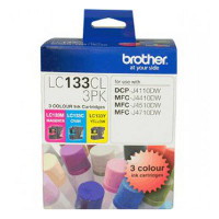 Brother LC-133CL3PK, LC133 COLOUR VALUE PACK 1XCYAN 1X MAGENTA 1X YELLOW
