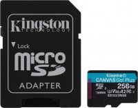 Kingston SDCG3/256GB, Canvas Go Plus microSD Card, 256GB, UHS-I/C10, Read Speed: Up to 170MB/s, Write speed: Up to 90MB/s, 
