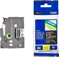 Brother TZe-335, Laminated Tape 12mm x 8m, White on Black