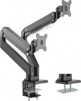 Brateck LDT23-C024, Dual Monitor Arm, 17" to 35" Display Upto 15kg per Screen, VESA, Adjustable Height, Tilt, Swivel,