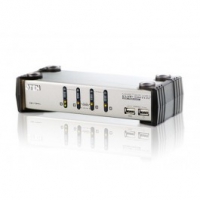 Aten CS1734AC-AT, 4 Port USB VGA KVMP Switch with Audio and USB 1.1 Hub - Cables Included, 1 Year