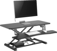 Brateck DWS15-02, Electric Sit Stand Desk Converter (950x615x156~480mm) with Keyboard Tray Deck (Standard Surface) Worksurface Up to 20kg