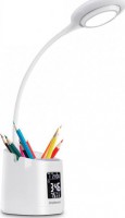 Simplecom EL621, LED Desk Lamp with Pen Holder and Digital Clock Rechargeable