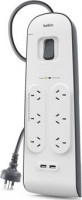 Belkin BSV604AU2M 6 OUTLET SURGE PROTECTO R WITH 2M CORD WITH 2 USB PORT S 2.4A, 1 Year