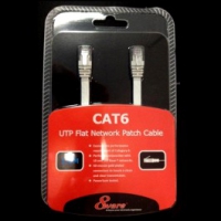 8ware PL6F-1WH, RJ45M – RJ45M Cat6 Flat Network Cable 1m (Blister Pack) - White, 1 Year