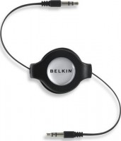 Belkin F3X1980-4.5-BLK, Retractable Car-Stereo Cable for iPod and iPhone, 3.5m, Black, 1 Year warranty