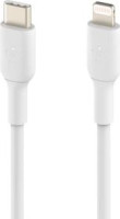 Belkin CAA003BT1MWH, BoostCharge Lightning/USB-C Data Transfer Cable, 1M, First End: 1xUSB Type C - Male, Second End: 1xLightning - Male, Cable for iPhone, iPad Air, iPad Pro, iPad mini, White