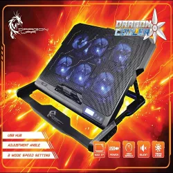 Dragonwar Laptop Cooling Pad 6 Lighted Fans Dragonwar Laptop Cooling Pad 6 Lighted Fans
