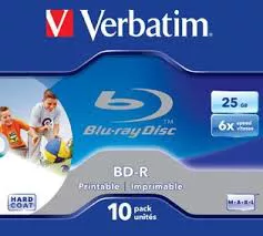 Verbatim43713, Blu-Ray BD-R 6X 10Pk 25GB, Jewel Case, Inkjet Print Verbatim43713, Blu-Ray BD-R 6X 10Pk 25GB, Jewel Case, Inkjet Print