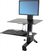 Erogoton 33-350-200, WorkFits Single LD With Workforce, Display Stand, 60° Portrait to Landscape Screen, BLACK, 1 Year