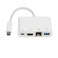 8ware 8WD-CUEFH01, USB Type-C to USB 3.0, Gigabit Ehternet, HDMI &amp; Type-C Charging Adapter