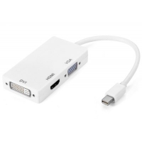 Astrotek AT-MINIDP-3IN1, 3 in1 Thunderbolt Mini Display Port to HDMI DVI VGA Adapter Cable for MacBook Air/Pro, White
