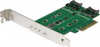 StarTech PEXM2SAT32N1, 3-Port M.2 SSD (NGFF) Adapter Card - 1 x PCIe (NVMe) M.2 2 x SATA III M.2 - PCIe 3.0 - PCI Express 3.0 M.2 NGFF Card - SSD Host Card