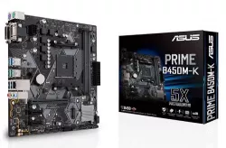 Asus PRIME-B450M-K AM4 M-ATX MOTHEBOARD - AMD B450 CHIPSET - 2X DIMM DDR4 UP TO 32GB - 4 X SATA 6GB/S - RAID 36535 - REALTEK RTL8111H 1 X GIGABIT LAN - REALTEK ALC887 - BACK I/O: 2X USB 3.1 GEN PRIME Asus PRIME-B450M-K AM4 M-ATX MOTHEBOARD - AMD B450 CHIPSET - 2X DIMM DDR4 UP TO 32GB - 4 X SATA 6GB/S - RAID 36535 - REALTEK RTL8111H 1 X GIGABIT LAN - REALTEK ALC887 - BACK I/O: 2X USB 3.1 GEN PRIME