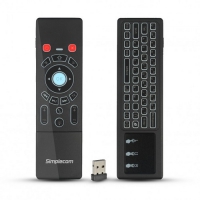 Simplecom RT250, Rechargeable 2.4GHz Wireless Remote, Air Mouse Keyboard, Touch Pad, Backlight,