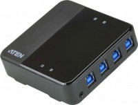 Aten US3344-AT, Maximum data transfer rate: 5000 Gbit/s, Product colour: Black, Housing material: Plastic, Width: 93 mm, Depth: 93.7 mm, Height: 26.8 mm, Cables included: USB, USB Type-A - USB Type-B