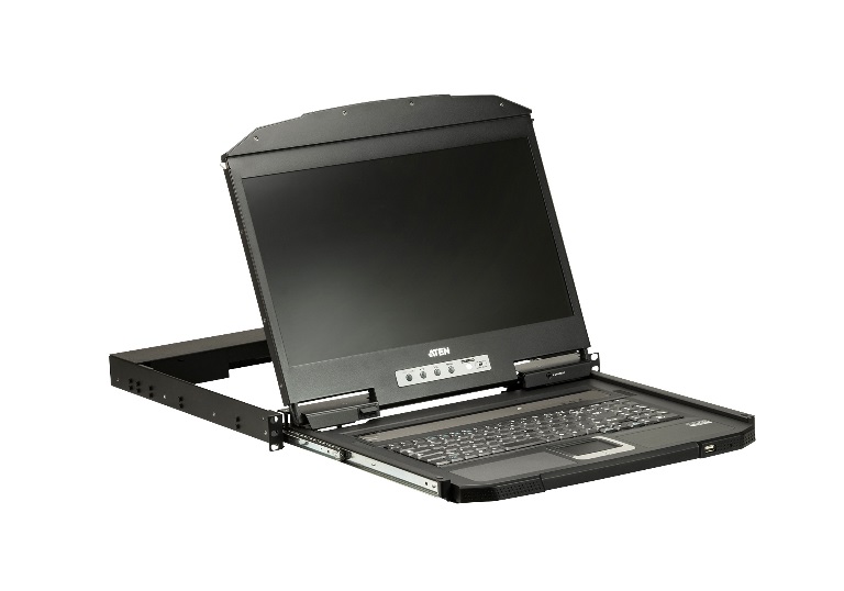 Aten Cl Nx Ata Au Short Depth Vga Single Rail Lcd Console Can Be Mounted Up To A