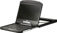 Aten CL3100NX-ATA-AU, 18.5" Short Depth VGA Single Rail LCD Console, can be mounted up to a depth of 47cm to 75cm and LCD panel with 1366 x 768 resolution, 1 Year
