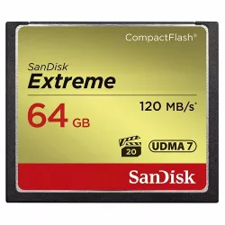 Sandisk Extreme CF CFXSB 64GB VPG20 UDMA 7 120MB/s R 85MB/s W 4x6 Lifetime Limited SDCFXSB-064G-G46 Sandisk Extreme CF CFXSB 64GB VPG20 UDMA 7 120MB/s R 85MB/s W 4x6 Lifetime Limited SDCFXSB-064G-G46