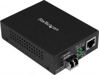 StarTech MCM1110MMLC, Gigabit Ethernet Fiber Media Converter, Compact - 850nm MM LC, 550m, With MM SFP Transceiver, For 10/100/1000 Networks