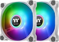 Thermaltake CL-F097-PL12SW-A,Pure Duo 12 ARGB Sync Radiator Fan,Size: 120mm,Speed: 1500RPM,Noise: 28dBA,Airflow: 56.51CFM,White,2 Pack