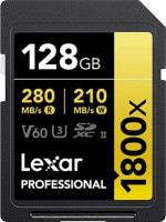 Lexar LSD1800128G-BNNNG, Professional 1800X Gold, 128GB, SDXC, UHS-II, Read Speed: Up to 280MB/s, Write Speed: Up to 210MB/s