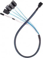 Silverstone SST-CPS05-RE, Mini-SAS SFF 36-Pin to SATA 7-Pin Cable, Length: 600mm, White/Blue