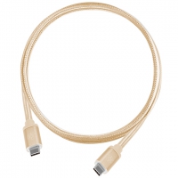 SilverStone SST-CPU06G-500, CPU06 USB Type-C to Type-C Cable 50cm Gold, USB 3.1 Gen 2 Interface (Up to 10Gbp/s), Connection: 2x USB Type-C, Nylon Braided Cable, Controller: Richtek RT 1710, 1 Year