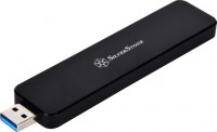SilverStone SST-MS09B, M.2 SATA External SSD Enclosure with USB 3.1 Gen 2, Black, Support 2260 or 2280 form factors of B key M.2 SATA SSD, Pockatable Design, Aluminum Exterior, USB 3.1 Gen 2 interface up to 10Gb/s transfer rate, USB Type-A Interface, 1 Year