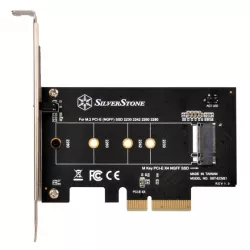SilverStone SST-ECM21, M.2 to PCI-E x4 Adapter Card, Includes optional low-profile bracket, No driver required, 1 Year SilverStone SST-ECM21, M.2 to PCI-E x4 Adapter Card, Includes optional low-profile bracket, No driver required, 1 Year