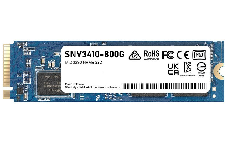 Synology SNV3410-800G, 800GB, M.2, PCIe3.0, Read Speed: 3100MB/s, Write Speed: 1000MB/s,