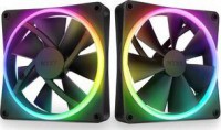 NZXT RF-C14DF-B1, F140 RGB Core, Size: 140mm, PWM, Noise: 34.5 dBA, Airflow: 89.48 CFM, RGB, Black, Pack of 2,