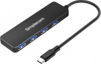 Simplecom CH340, Compact USB-C to 4 Port USB-A Hub, Cable Length: 25cm