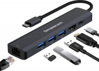 Simplecom CHN560, USB-C SuperSpeed 6-in-1 Multiport Docking Station, 3xUSB 3.2, 1xHDMI, 1xRJ45