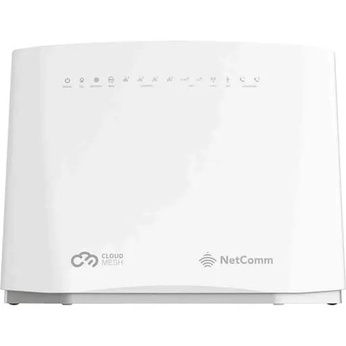 NetComm NF20MESH, Cloudmesh Gateway Router, 4xRJ-45 LAN, 1xRJ-45 WAN, 2xRJ-11, Wireless AX,