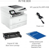 HP 2Z618F, LaserJet Pro MFP 4101fdn Printer, MultiFunction, Copy/Print/Scan, Mono, Page Per Minute: Up to 42, Ethernet/USB,