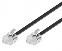Astrotek T205-64-BLK-2, Telephone extension cable 6p4c Plug/Plug, with 2xRJ11 6P4c Plugs, Black PVC Jacket.-RoHS