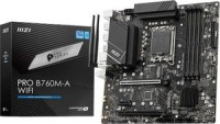 MSI PRO B760M-A WIFI DDR5, Micro-ATX, Intel LGA 1700, 4xDDR5, 2xM.2+4xSATA 6Gb/s, 3xPCIe, RAID, 2xHDMI, 2xDP, GbE LAN, Wireless AX+Bluetooth, 4xUSB3.0, 2xUSB2.0,