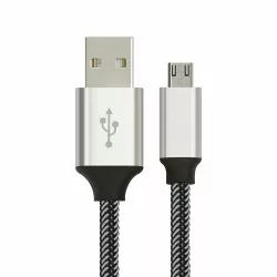 Astrotek AT-USBMICROBW-2M, 2m Micro USB Data Sync Charger Cable Cord Silver White Color for Samsung HTC Motorola Nokia Kndle Android Phone Tablet & Devices, 1 Year Astrotek AT-USBMICROBW-2M, 2m Micro USB Data Sync Charger Cable Cord Silver White Color for Samsung HTC Motorola Nokia Kndle Android Phone Tablet & Devices, 1 Year