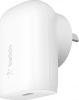 Belkin WCA005AUWH, USB-C PD 3.0 PPS Wall Charger, 30W, White, 