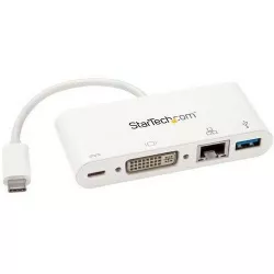 USB-C Multiport Adapter for Laptops - USB Power Delivery 2.0 - DVI - GbE - USB 3.0 - USB C Mini Laptop Docking Station - DVI Adapter - USBC Hub USB-C Multiport Adapter for Laptops - USB Power Delivery 2.0 - DVI - GbE - USB 3.0 - USB C Mini Laptop Docking Station - DVI Adapter - USBC Hub