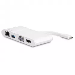 USB-C Multiport Adapter for Laptops - 4K HDMI or VGA - GbE - USB 3.0 - White and Silver - USB C Mini Laptop Docking Station - HDMI Adapter - USB C Hub - USB-C to HDMI Adapter USB-C Multiport Adapter for Laptops - 4K HDMI or VGA - GbE - USB 3.0 - White and Silver - USB C Mini Laptop Docking Station - HDMI Adapter - USB C Hub - USB-C to HDMI Adapter