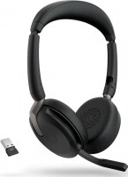 Jabra 26699-989-989, Evolve2 65 Flex UC, Stereo Headset, On-ear, Bluetooth, Charging Stand + LINK380A, USB-A, Black,